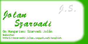 jolan szarvadi business card
